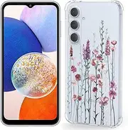 Case for Samsung Galaxy A14 5G with Flower, Wild Flowers Floral Pattern Clear Soft Back Case for Samsung Galaxy A14 5G Cover Flower Garden