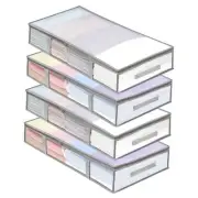 4 Packs Under Bed Storage Containers Bins, Humid-Proof Plastic Underbed