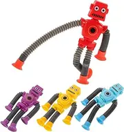 BCOATH Cartoon Robot Toys for Boys and Girls 4pcs Telescopic Suction Cup Toys Playthings