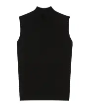 Wool yarn gilet S,L Black