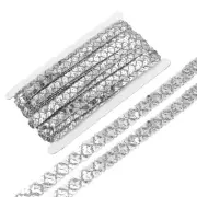 14 Yard Sequins Beaded Lace Trim 2 Row 0.6 inch Braid Trim Silver