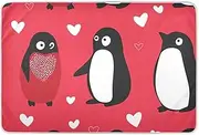 Cute Animal Penguin Valentine's Day Extra Large Resuable Changing Pad Covers Waterproof Washable Underpads Wetting Cover Leakproof Quick Drying Cradle Mattress for Kids Adults Pets, 52" L