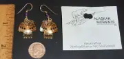 ALASKA/PACIFIC NW THUNDERBIRD DESIGN 14KT GOLD VERMEIL W/AMETHYST BEAD EARRINGS