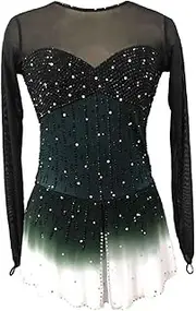 [Zagitova] Figure Skating Dress for Women Girls Long Sleeved Hook Finger Competition Performance Costume