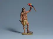 TEAM MINIATURES CHRISTOPHER COLUMBUS CLB6014 ARAWAK INDIAN WITH PARROT ON HAND