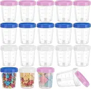 18 Pack Small Food Containers with Lids, 120ML Reusable Meal Prep Containers with Graduation, Stackable Airtight Food Storage Jars for Gym Snacks, Sauce yoghurt Pots, Microwave and Fridge Safe