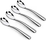 Coffee Spoons 4Pcs, GLAMFIELDS 6" Teaspoons with a Long Handle, Demitasse Espresso Spoons Set Food Grade Stainless Steel Small Serving Spoons for Dessert