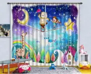 3D Cartoon Panda 7 Blockout Photo Curtain Print Curtains Drapes Fabric Window AU
