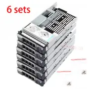 6 sets 2.5" to 3.5" Drive Tray Caddy & Adapter For Dell POWEREDGE R310 R730 T330