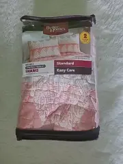 BETTER HOMES & GARDENS Set of 2 STANDARD PILLOW SHAMS Striped Paisley PAIR NEW
