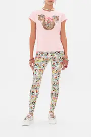 SLIM FIT ROUND NECK T-SHIRT - PINK MINNIE MOUSE MAGIC