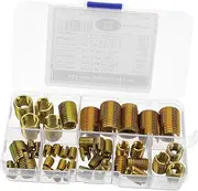 50pcs Carbon Steel Threaded Screws Threaded Repair Inserts Self Tapping Thread Insert Thread Repair Insert Screw Repair Sleeve for Automotive Repairs Thread Inserts Golden