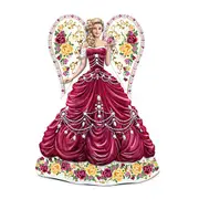 Sparkling Country Rose Angel Figurine