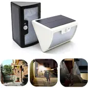 6W Solar Powered 40 LED 6 Modes PIR Motion Sensor Remote Control Dimmable Wall Light Waterproof WHITE WARM LIGHT