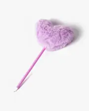 Purple Fluffy Love Heart Pen