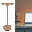 (Rose Gold)Rechargeable Cordless Led Desk Lamp Touch Sensor Lamp 3 Modes Port