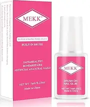 MEKK Brush On Nail Glue,Professional Super Strong & Long-Lasting Nail Glue for Press Ons & Acrylic Nails,7ml/0.23OZ False Nail Tip Glue for Home & Salon Use