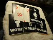 Amtrak Railroad Passenger Sleeper Pullman Vinyl Decal Women Restroom Signs NOS