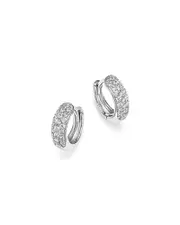 Diamond Mini Pave Hoop Earrings in 14K White Gold, .35 ct. t. w.