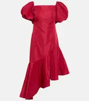 [Polo Ralph Lauren] Polo Ralph Lauren Ruffled taffeta midi dress AU 14 red