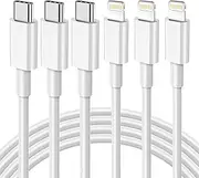 USB C to Lightning Cable 3 Pack 10FT, 【Apple MFi Certified】 iPhone Fast Charger Cable Type C Charging Cord Compatible with iPhone 14 13 13 Pro Max 12 12 Pro Max 11 XS XR X 8 iPad, White