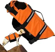 Dog Swim Vest - Dog Flotation Vest,Reflective Adjustable Breathable Float Suit Shirt Coat for Pool Lake Boating Kayak Rafting Training