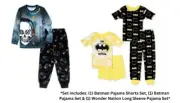 DC Batman & Wonder Nation Boys Graphic Assorted Styles Pajama Sets SZ XS (4/5)