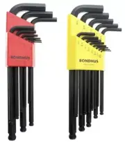 BONDHUS 22pce METRIC & A/F LONG ARM BALL END HEX ALLEN KEY SET – MADE IN USA