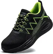 [SDEQA] Safety Trainers Mens with Steel Toe Cap Comfortable Fashion Cushioning Work Shoes Breathable Industrial Sneakers Lightweight