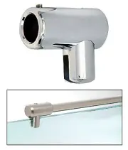 CRL S5CH Polished Chrome Support Bar U-Bracket for 3/8" and 1/2" Glass