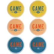 Wanda June Home Game On 6 Piece Stoneware Coaster Set In Assorted Colors