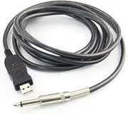 KAILIKETIY 3M USB Guitar Cable Adapter Recording USB Link Cable for Bass Plug and Play Compatible with and Shielded with Plug Black