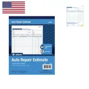 Auto Repair Estimate Book, 2-Part, Carbonless, White/Canary, 8-3/8 x 10-11/16...