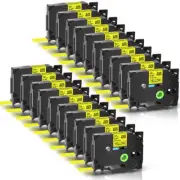 For Brother P-Touch TZ-631 TZe-631 12mm Label Tape Black on Yellow PT-D210 20PCS