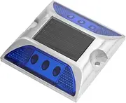 Solar Driveway Marker Lights, Deck Lights, LED Lights Road Reflector Aluminum Reflector with LED, Emergency Reflector Flashing Security Accessories(blue)