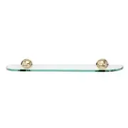Alno A9250-24-PB/NL Yale Bath 24" Glass Shelf w/Brackets Unlacquered Brass