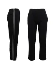 Men's Fleece Casual Sports Track Pants w Zip Pocket Striped Sweat Trousers S-6XL, Black w Grey Stripes, 2XL