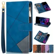 For Samsung S25 S24 FE S23 S22 S21 S20 Ultra Plus Zip Leather Wallet Case Cover