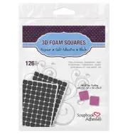 3L Scrapbook Adhesives 3D Foam Squares Black Self-Adhesive 1/2"x1/2" 126 pcs