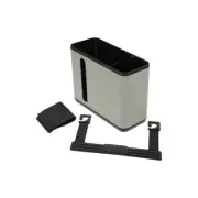 Car Trash Can Hanging Front Rear Seats Faux Leather ABS Trash Bin Gray 1 Pcs