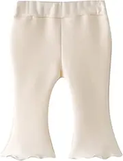[Dinglong] Baby Girl Pants Leggings,Newborn Pants Girl,Fall Toddler Girl Clothes,High Waisted Bell Bottoms Soft Stretchy