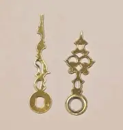 New 1-3/8" Serpentine Pattern Brass/Gold Clock Hands - DIY - Single Set