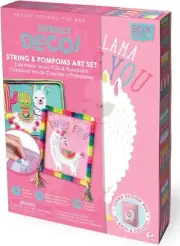 Box CanDIY Totally Deco String & Pompoms Art Set by Handstand Kids, Pink, 4 oz