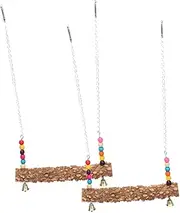 BESPORTBLE Parrot Wooden Swing Stand Chicken Roosting Perch Bird Training Equipment Natural Wood Practical Design