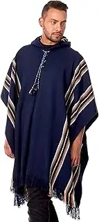 [INTI ALPACA] Alpaca Hooded Poncho for Men - Warm and soft - Cloak Cape