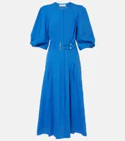 [Gabriela Hearst] Gabriela Hearst Elea puff-sleeve linen maxi dress AU 10 blue