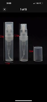 100pcs Mini Travel Perfume Atomizer Bottle Spray Pump Case Refillable Portable