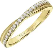 Diamond X Cross Ring for Women Wedding Band 925 Sterling Silver or 18K Yellow Gold Vermeil 1/5ct (I-J, I3), Size 6, by Keepsake