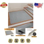 Non-Slip 31" x 31" Gray Carpet Runner Rug - Safe Landing Mat for Stairs