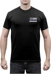 [ROTHCO] Honor and Respect 2-Sided Thin Blue Line Flag T-Shirt - Black
